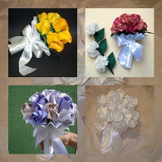 bouquet de noiva em origami