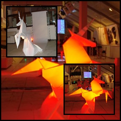 unicornio em origami